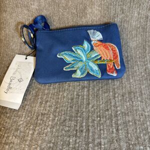 Vera Bradley Zip ID Case Wallet - Embroidered Rain‎ Forest Canopy, NWT